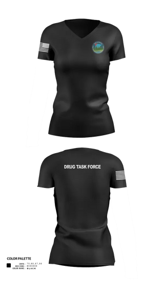 Womens Short Sleeve Vneck Shirt, Pine to Prairie Drug Task Force, Police, Teamtime, Team time, sublimation, custom sports apparel, team uniforms, spirit wear, spiritwear, sports uniforms, custom shirts, team store, custom team store, fundraiser sports, apparel fundraiser