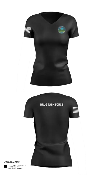 Pine to Prairie Drug Task Force 29462522 Women's Short Sleeve V-neck Shirt - 21
