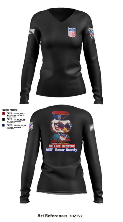 Agif 18486866 Women's Long Sleeve V-neck Shirt - 6