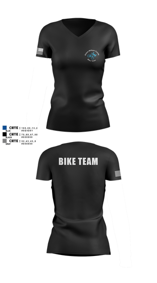 Womens Short Sleeve Vneck Shirt, Prince William Bike Team, , Teamtime, Team time, sublimation, custom sports apparel, team uniforms, spirit wear, spiritwear, sports uniforms, custom shirts, team store, custom team store, fundraiser sports, apparel fundraiser