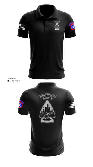Short Sleeve Performance Polo, Detroit Recruiting Station, Army, Teamtime, Team time, sublimation, custom sports apparel, team uniforms, spirit wear, spiritwear, sports uniforms, custom shirts, team store, custom team store, fundraiser sports, apparel fundraiser