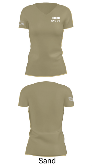 Womens Short Sleeve Vneck Shirt, 388TH ENG CO, Army, Teamtime, Team time, sublimation, custom sports apparel, team uniforms, spirit wear, spiritwear, sports uniforms, custom shirts, team store, custom team store, fundraiser sports, apparel fundraiser