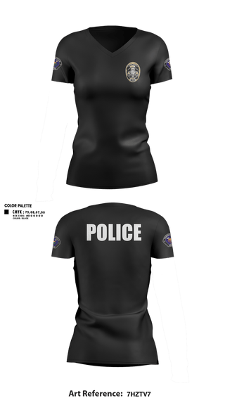 Womens Short Sleeve Vneck Shirt, Farmersville Police, Police, Teamtime, Team time, sublimation, custom sports apparel, team uniforms, spirit wear, spiritwear, sports uniforms, custom shirts, team store, custom team store, fundraiser sports, apparel fundraiser