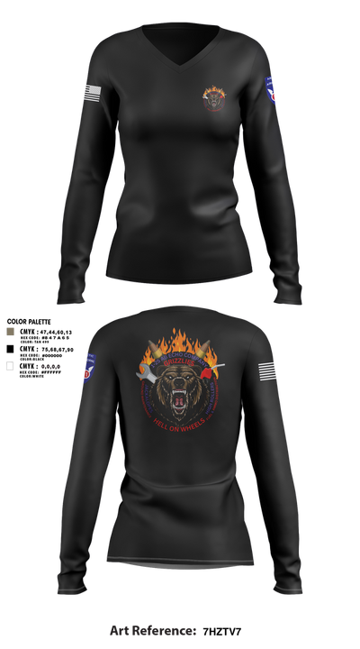 E co 1/25 4146050 Women's Long Sleeve V-neck Shirt - 3