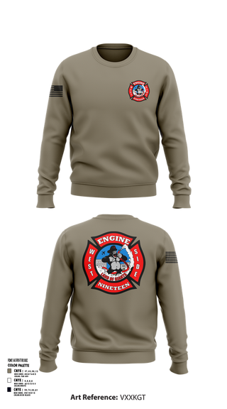 Crew Neck Sweatshirt, Station 19, Fire Department, Teamtime, Team time, sublimation, custom sports apparel, team uniforms, spirit wear, spiritwear, sports uniforms, custom shirts, team store, custom team store, fundraiser sports, apparel fundraiser