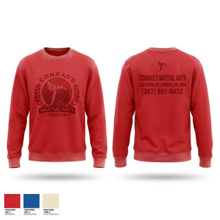 Crew Neck Sweatshirt, Conrad’s Martial Arts Center, Spirit Store, Teamtime, Team time, sublimation, custom sports apparel, team uniforms, spirit wear, spiritwear, sports uniforms, custom shirts, team store, custom team store, fundraiser sports, apparel fundraiser