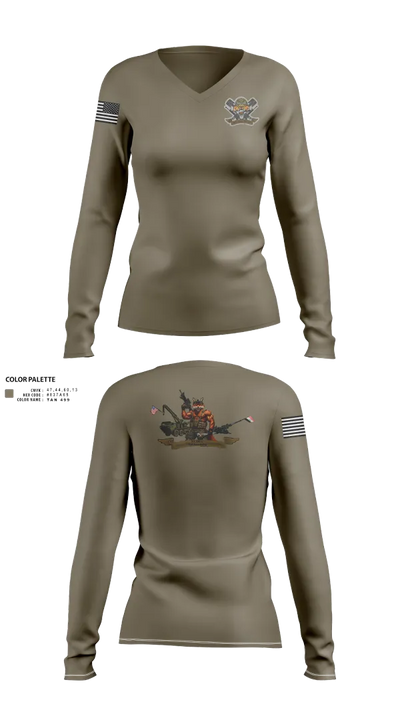 3-6 Fox Co. 82938446 Women's Long Sleeve V-neck Shirt - 22