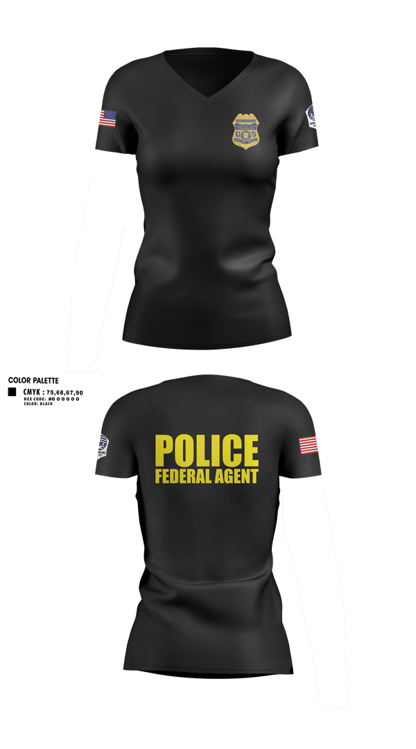IRS-CI Women's Short Sleeve V-neck Shirt - 2