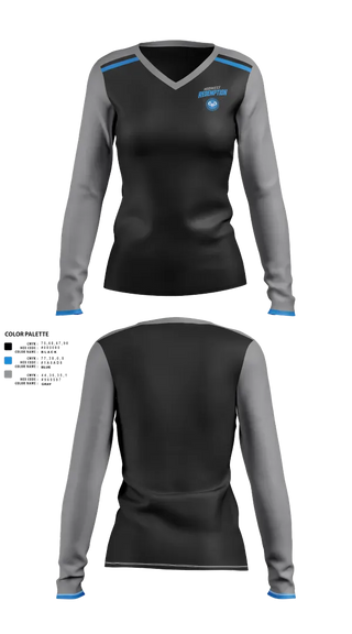 Womens Long Sleeve Vneck Shirt, Midwest Redemption, Spirit Store, Teamtime, Team time, sublimation, custom sports apparel, team uniforms, spirit wear, spiritwear, sports uniforms, custom shirts, team store, custom team store, fundraiser sports, apparel fundraiser