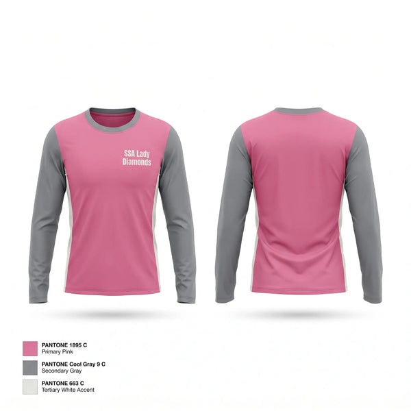 Long Sleeve Performance Shirt, SSA Lady Diamonds, Women's Basketball, Teamtime, Team time, sublimation, custom sports apparel, team uniforms, spirit wear, spiritwear, sports uniforms, custom shirts, team store, custom team store, fundraiser sports, apparel fundraiser