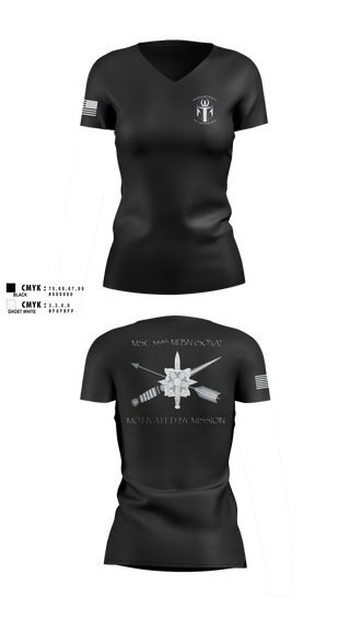 Womens Short Sleeve Vneck Shirt, MSC 389th MI BN (SO) (A), Army, Teamtime, Team time, sublimation, custom sports apparel, team uniforms, spirit wear, spiritwear, sports uniforms, custom shirts, team store, custom team store, fundraiser sports, apparel fundraiser