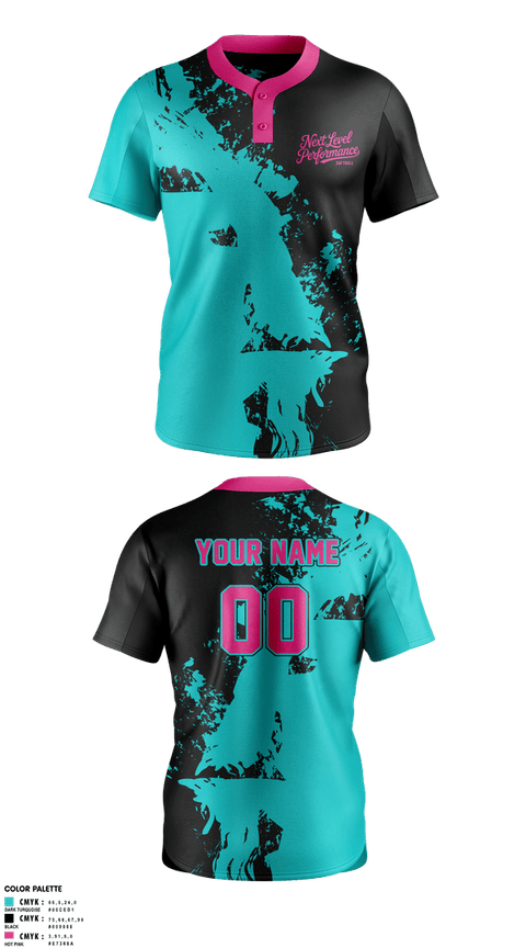 Two Button Softball Jersey, Next Level Performance, Softball, Teamtime, Team time, sublimation, custom sports apparel, team uniforms, spirit wear, spiritwear, sports uniforms, custom shirts, team store, custom team store, fundraiser sports, apparel fundraiser