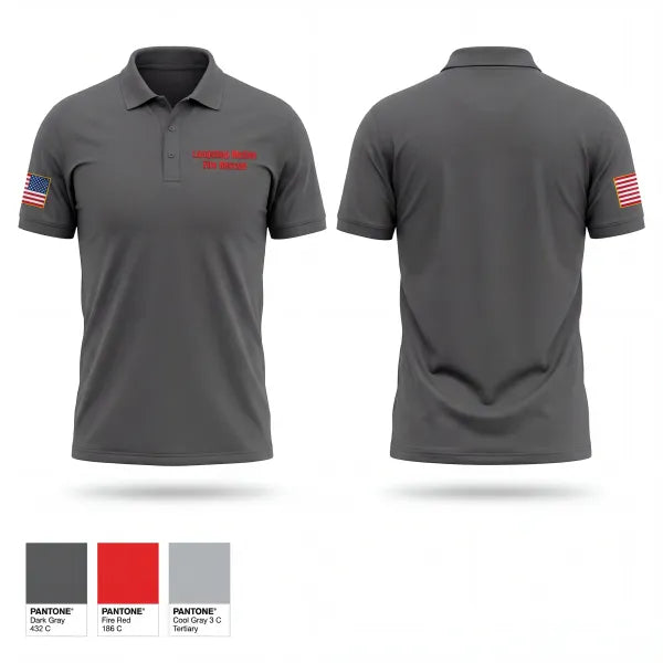 Short Sleeve Performance Polo, Longshop McCoy Fire Rescue, Fire Department, Teamtime, Team time, sublimation, custom sports apparel, team uniforms, spirit wear, spiritwear, sports uniforms, custom shirts, team store, custom team store, fundraiser sports, apparel fundraiser
