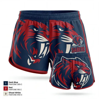 Womens Shorts, West Virginia Sabers, Baseball, Teamtime, Team time, sublimation, custom sports apparel, team uniforms, spirit wear, spiritwear, sports uniforms, custom shirts, team store, custom team store, fundraiser sports, apparel fundraiser
