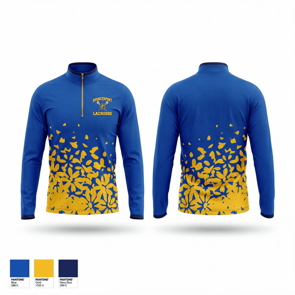 Quarter Zip Jacket, Spencerport Lacrosse, Men's Lacrosse, Teamtime, Team time, sublimation, custom sports apparel, team uniforms, spirit wear, spiritwear, sports uniforms, custom shirts, team store, custom team store, fundraiser sports, apparel fundraiser