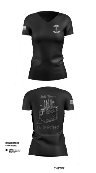 Womens Short Sleeve Vneck Shirt, Sail Team, Navy, Teamtime, Team time, sublimation, custom sports apparel, team uniforms, spirit wear, spiritwear, sports uniforms, custom shirts, team store, custom team store, fundraiser sports, apparel fundraiser