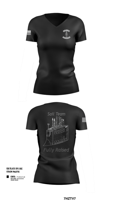 Womens Short Sleeve Vneck Shirt, Sail Team, Navy, Teamtime, Team time, sublimation, custom sports apparel, team uniforms, spirit wear, spiritwear, sports uniforms, custom shirts, team store, custom team store, fundraiser sports, apparel fundraiser