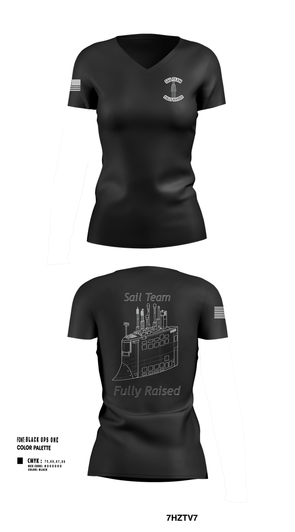Womens Short Sleeve Vneck Shirt, Sail Team, Navy, Teamtime, Team time, sublimation, custom sports apparel, team uniforms, spirit wear, spiritwear, sports uniforms, custom shirts, team store, custom team store, fundraiser sports, apparel fundraiser