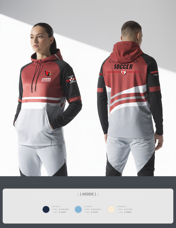 Hoodie, Corning Boys Soccer, Men's Soccer, Teamtime, Team time, sublimation, custom sports apparel, team uniforms, spirit wear, spiritwear, sports uniforms, custom shirts, team store, custom team store, fundraiser sports, apparel fundraiser