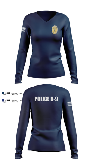 Womens Long Sleeve Vneck Shirt, Key West Police Department, , Teamtime, Team time, sublimation, custom sports apparel, team uniforms, spirit wear, spiritwear, sports uniforms, custom shirts, team store, custom team store, fundraiser sports, apparel fundraiser