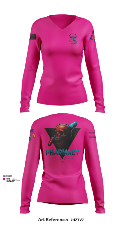 C co Pharmacy 43163891 Women's Long Sleeve V-neck Shirt - 102
