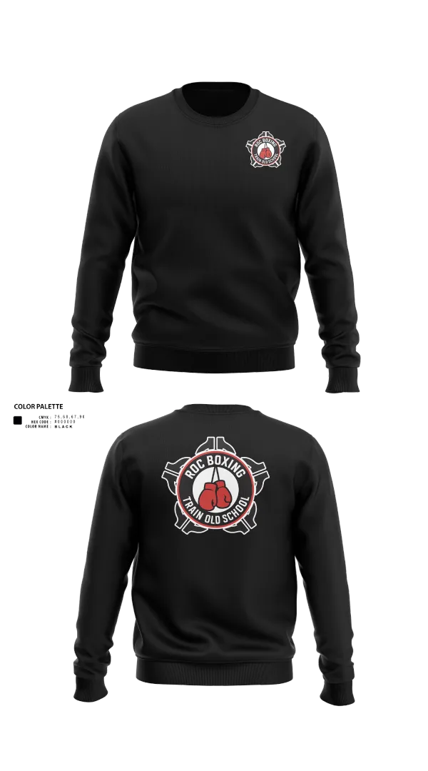 Crew Neck Sweatshirt, ROC Boxing, Wrestling, Teamtime, Team time, sublimation, custom sports apparel, team uniforms, spirit wear, spiritwear, sports uniforms, custom shirts, team store, custom team store, fundraiser sports, apparel fundraiser