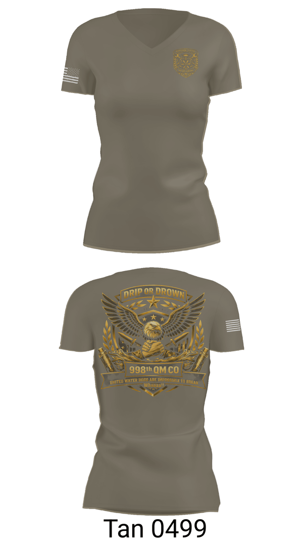 Womens Short Sleeve Vneck Shirt, 998th QM Co, Army, Teamtime, Team time, sublimation, custom sports apparel, team uniforms, spirit wear, spiritwear, sports uniforms, custom shirts, team store, custom team store, fundraiser sports, apparel fundraiser
