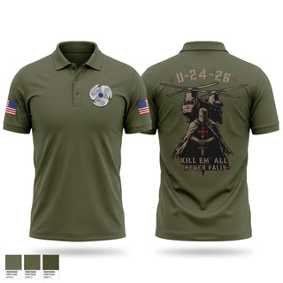 Short Sleeve Performance Polo, U-24, Army, Teamtime, Team time, sublimation, custom sports apparel, team uniforms, spirit wear, spiritwear, sports uniforms, custom shirts, team store, custom team store, fundraiser sports, apparel fundraiser