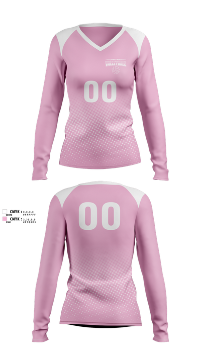 Living Word Academy Volleyball 38101646 Women's Long Sleeve V-neck Shirt - 12