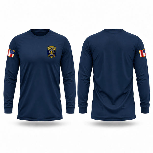 Long Sleeve Performance Shirt, New Castle Police Department, Police, Teamtime, Team time, sublimation, custom sports apparel, team uniforms, spirit wear, spiritwear, sports uniforms, custom shirts, team store, custom team store, fundraiser sports, apparel fundraiser