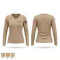 America's Company Women's Long Sleeve V-neck Shirt - 1
