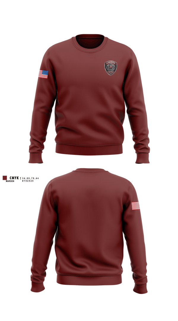 Crew Neck Sweatshirt, Addison volunteer, Fire Department, Teamtime, Team time, sublimation, custom sports apparel, team uniforms, spirit wear, spiritwear, sports uniforms, custom shirts, team store, custom team store, fundraiser sports, apparel fundraiser