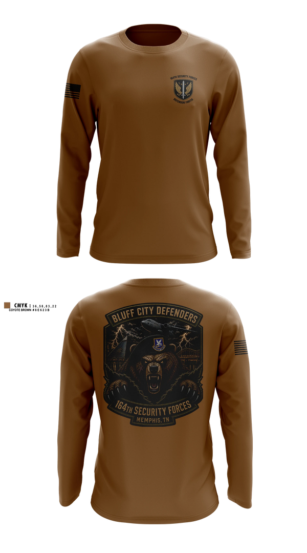 Long Sleeve Performance Shirt, 164th security forces, Air Force, Teamtime, Team time, sublimation, custom sports apparel, team uniforms, spirit wear, spiritwear, sports uniforms, custom shirts, team store, custom team store, fundraiser sports, apparel fundraiser