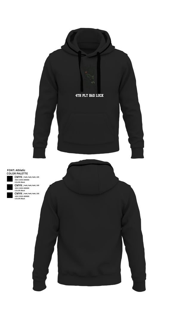 Hoodie, 4th plt bad luck, Army, Teamtime, Team time, sublimation, custom sports apparel, team uniforms, spirit wear, spiritwear, sports uniforms, custom shirts, team store, custom team store, fundraiser sports, apparel fundraiser