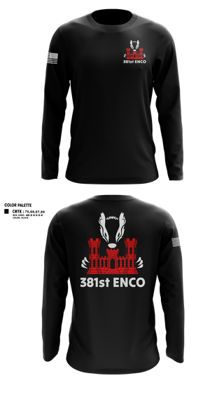 Long Sleeve Performance Shirt, 381 EN CO, Army, Teamtime, Team time, sublimation, custom sports apparel, team uniforms, spirit wear, spiritwear, sports uniforms, custom shirts, team store, custom team store, fundraiser sports, apparel fundraiser