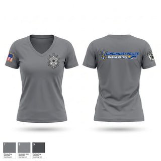 Womens Short Sleeve Vneck Shirt, Cincinnati PD Marine Patrol, Police, Teamtime, Team time, sublimation, custom sports apparel, team uniforms, spirit wear, spiritwear, sports uniforms, custom shirts, team store, custom team store, fundraiser sports, apparel fundraiser