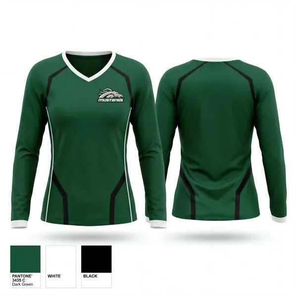 Womens Long Sleeve Vneck Shirt, Lady Mustangs, Softball, Teamtime, Team time, sublimation, custom sports apparel, team uniforms, spirit wear, spiritwear, sports uniforms, custom shirts, team store, custom team store, fundraiser sports, apparel fundraiser