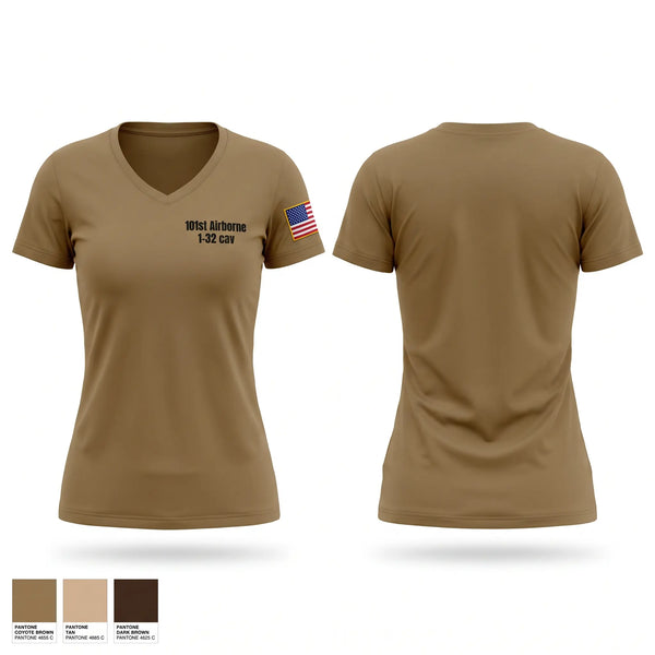 Womens Short Sleeve Vneck Shirt, 101st Airborne 1/32 cav, Army, Teamtime, Team time, sublimation, custom sports apparel, team uniforms, spirit wear, spiritwear, sports uniforms, custom shirts, team store, custom team store, fundraiser sports, apparel fundraiser