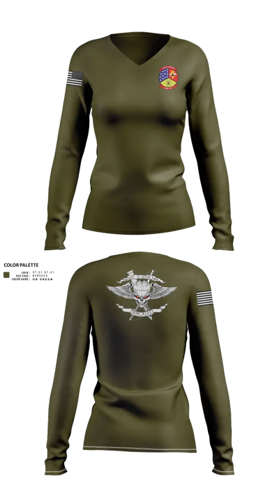 ALSS 38949354 Women's Long Sleeve V-neck Shirt - 20