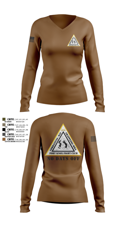 Fort Knox Fight Club Women's Long Sleeve V-neck Shirt - 7