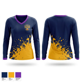Womens Long Sleeve Vneck Shirt, Cloudland, Women's Basketball, Teamtime, Team time, sublimation, custom sports apparel, team uniforms, spirit wear, spiritwear, sports uniforms, custom shirts, team store, custom team store, fundraiser sports, apparel fundraiser