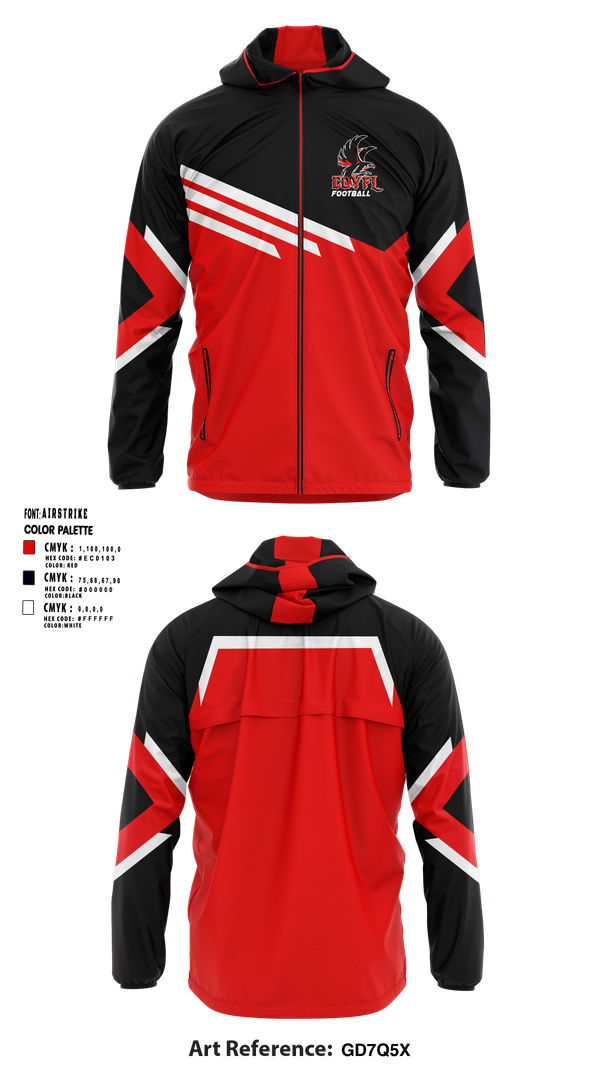 Windbreaker, Carteret-Onslow Youth Football & Cheer League (COYFL) Falcons, , Teamtime, Team time, sublimation, custom sports apparel, team uniforms, spirit wear, spiritwear, sports uniforms, custom shirts, team store, custom team store, fundraiser sports, apparel fundraiser
