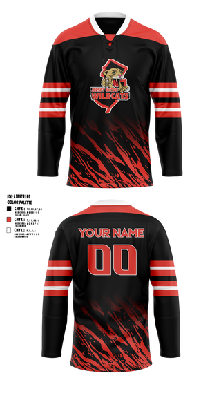 Hockey Jersey, Wildcats, Ice Hockey, Teamtime, Team time, sublimation, custom sports apparel, team uniforms, spirit wear, spiritwear, sports uniforms, custom shirts, team store, custom team store, fundraiser sports, apparel fundraiser