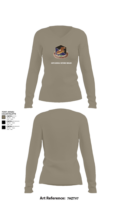 100th Missile Defense Brigade 43971287 Women's Long Sleeve V-neck Shirt - 62
