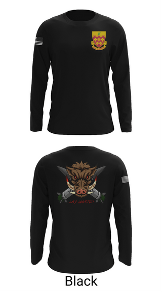 Long Sleeve Performance Shirt, Boar Battery 1-77 FAR, Army, Teamtime, Team time, sublimation, custom sports apparel, team uniforms, spirit wear, spiritwear, sports uniforms, custom shirts, team store, custom team store, fundraiser sports, apparel fundraiser