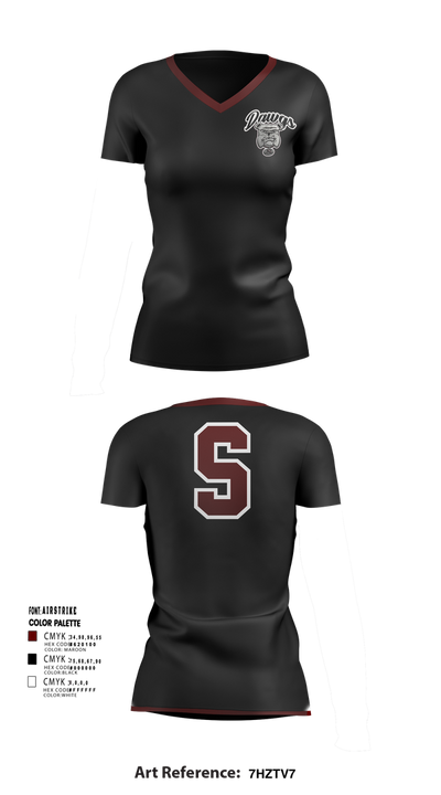Sobrato HS Bulldogs 65561027 Women's Short Sleeve V-neck Shirt - 3