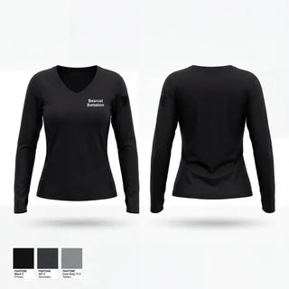 Womens Long Sleeve Vneck Shirt, Bearcat Battalion, Army, Teamtime, Team time, sublimation, custom sports apparel, team uniforms, spirit wear, spiritwear, sports uniforms, custom shirts, team store, custom team store, fundraiser sports, apparel fundraiser