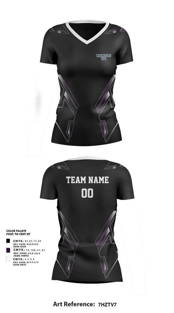 Womens Short Sleeve Vneck Shirt, Wrangler VBC, Women's Volleyball, Teamtime, Team time, sublimation, custom sports apparel, team uniforms, spirit wear, spiritwear, sports uniforms, custom shirts, team store, custom team store, fundraiser sports, apparel fundraiser
