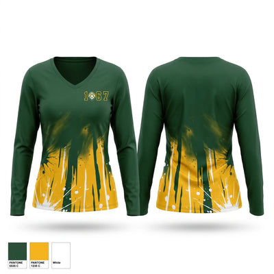 Bethel Bruins Women's Long Sleeve V-neck Shirt - 1
