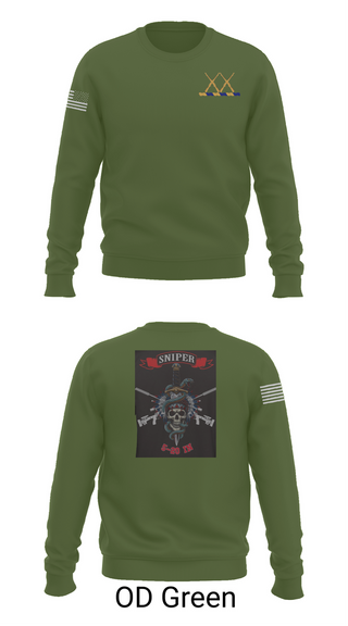Crew Neck Sweatshirt, 5-20 Infantry, Sniper section, Army, Teamtime, Team time, sublimation, custom sports apparel, team uniforms, spirit wear, spiritwear, sports uniforms, custom shirts, team store, custom team store, fundraiser sports, apparel fundraiser